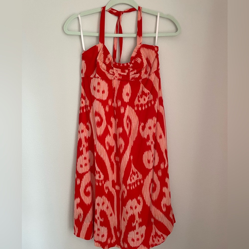 Anthropologie Maeve halter top red dress, size 6